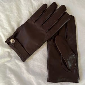 Banana Republic Burgundy Leather Gloves Size 7